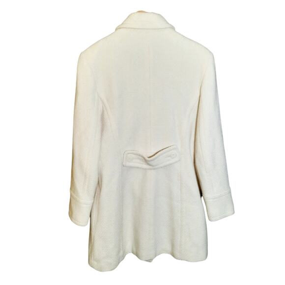 J.G. Hook Womens Vintage Winter White Button Front Slant Pockets Coat Size S/M - Picture 2 of 6